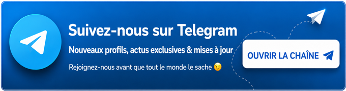 Suivez-nous sur Telegram – Nouveaux profils, actus exclusives & mises à jour