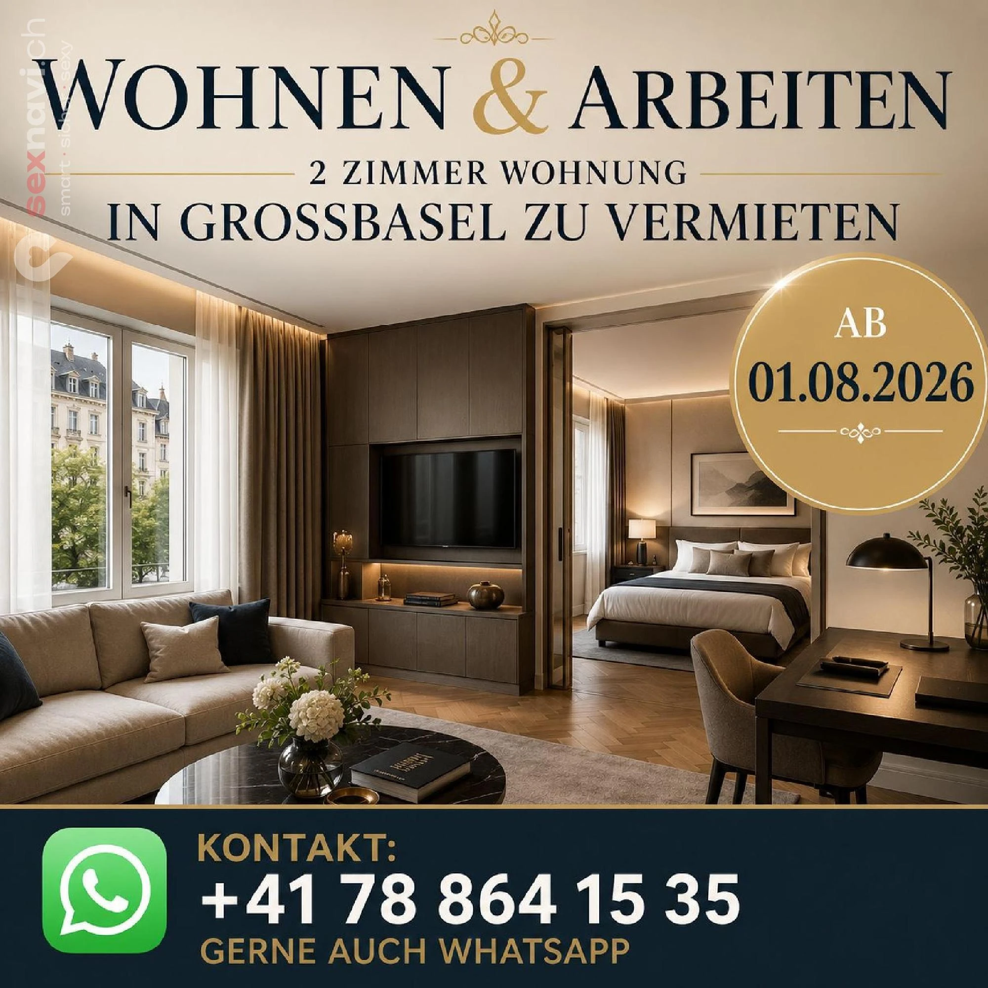 2 Zimmer Wohnung Wohnen und Arbeiten Basel, Basel, Schweiz