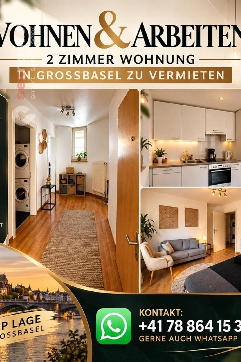 2 Zimmer Wohnung Wohnen und Arbeiten Basel, Basel, Schweiz