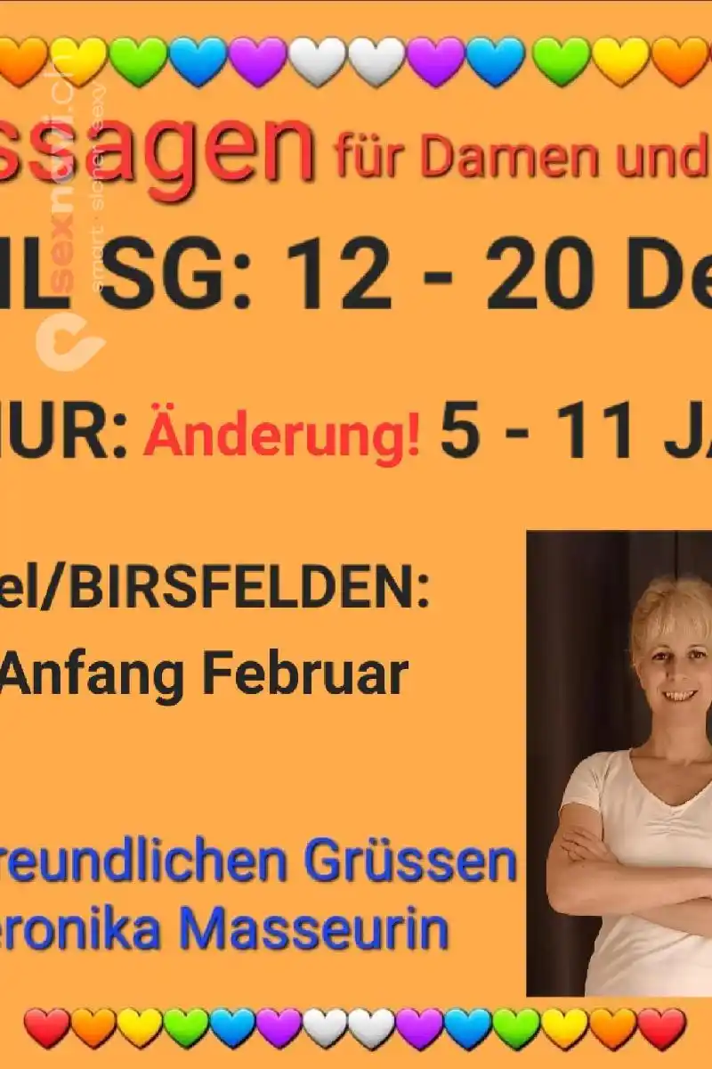 Veronika Masseurin 90Min. Entspannung Massage Z&uuml;rich Umgebung, St.Gallen, Thurgau, Wil SG, Schweiz